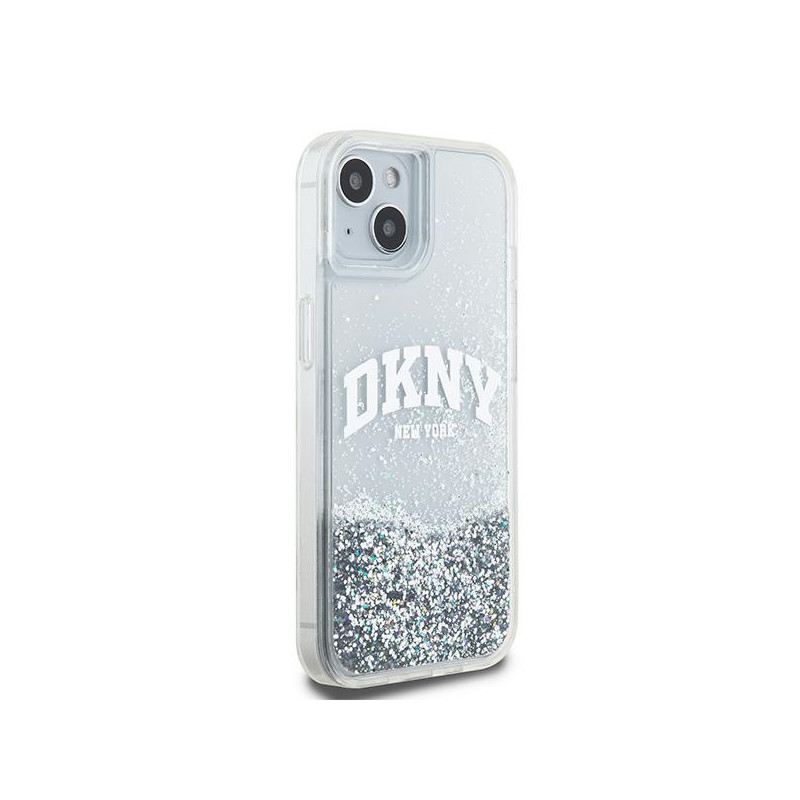 Etui DKNY Liquid Glitter Big Logo na iPhone 15 / 14 / 13 - białe