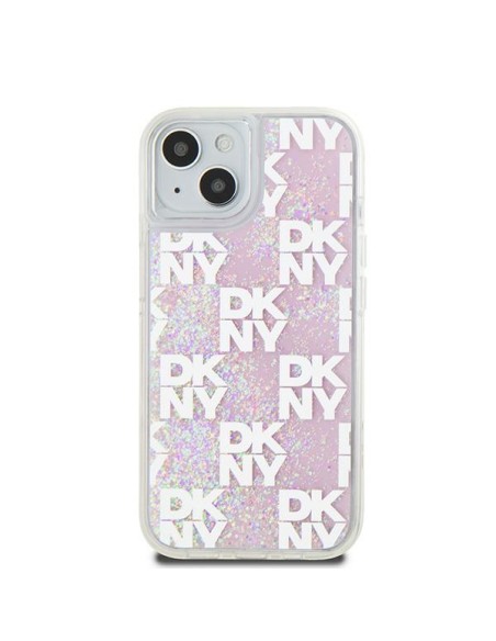 Etui DKNY Liquid Glitter Multilogo na iPhone 15 / 14 / 13 - różowe Etui DKNY Liquid Glitter Multilogo na iPhone 15 / 14 / 13 - różowe