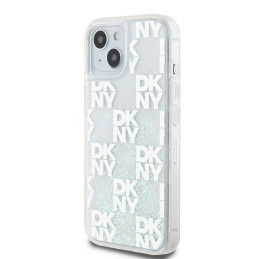 Etui DKNY Liquid Glitter Multilogo na iPhone 15 / 14 / 13 - białe