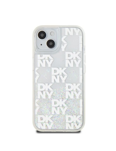 Etui DKNY Liquid Glitter Multilogo na iPhone 15 / 14 / 13 - białe Etui DKNY Liquid Glitter Multilogo na iPhone 15 / 14 / 13 - białe