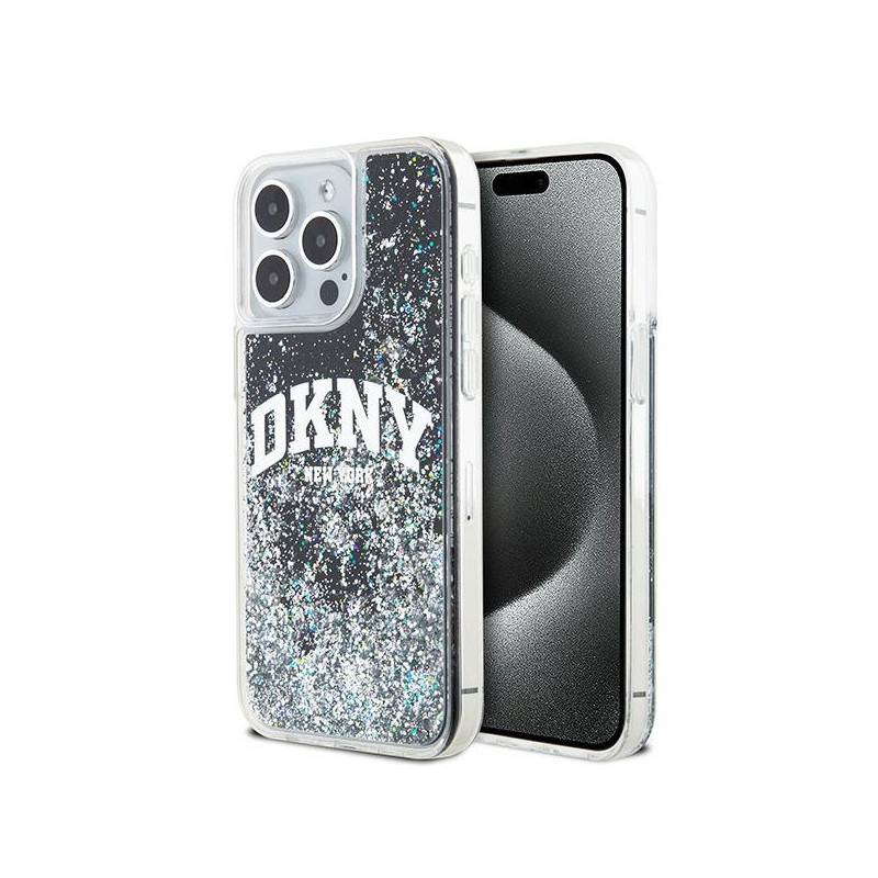 Etui DKNY Liquid Glitter Big Logo na iPhone 15 Pro Max - czarne