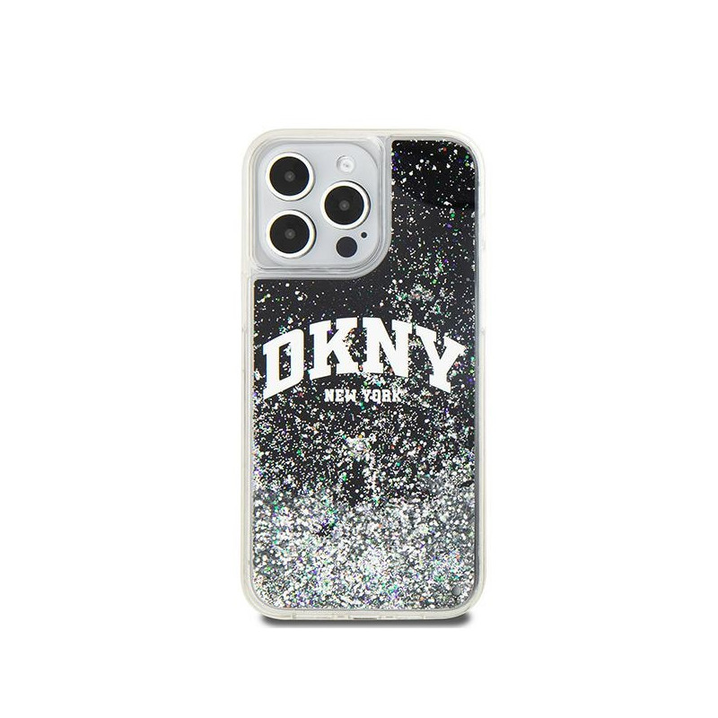 Etui DKNY Liquid Glitter Big Logo na iPhone 15 Pro Max - czarne