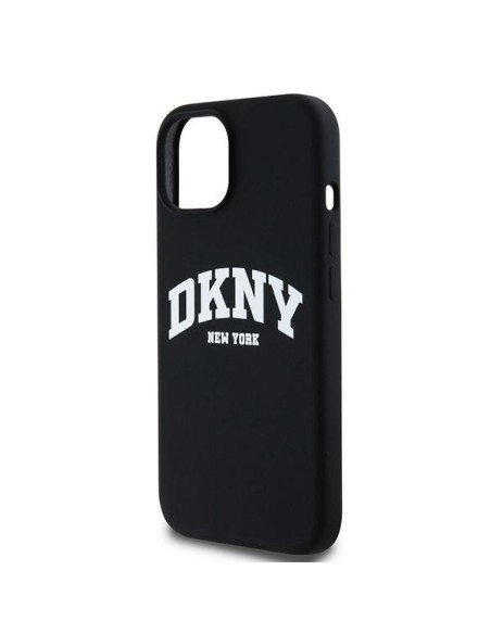 Etui DKNY Liquid Silicone White Printed Logo MagSafe na iPhone 11 / Xr - czarne Etui DKNY Liquid Silicone White Printed Logo MagSafe na iPhone 11 / Xr - czarne