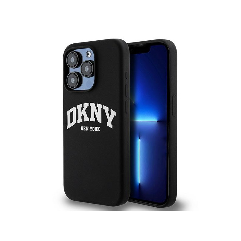 Etui DKNY Liquid Silicone White Printed Logo MagSafe na iPhone 13 Pro / 13 - czarne Etui DKNY Liquid Silicone White Printed Logo MagSafe na iPhone 13 Pro / 13 - czarne