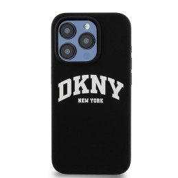 Etui DKNY Liquid Silicone White Printed Logo MagSafe na iPhone 13 Pro / 13 - czarne