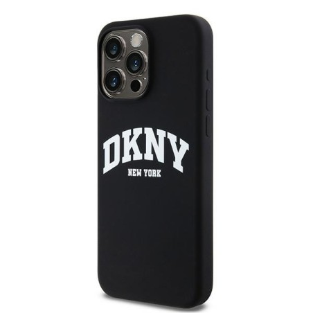 Etui DKNY Liquid Silicone White Printed Logo MagSafe na iPhone 13 Pro Max - czarne Etui DKNY Liquid Silicone White Printed Logo MagSafe na iPhone 13 Pro Max - czarne