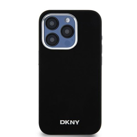 Etui DKNY Liquid Silicone Small Metal Logo MagSafe na iPhone 14 Pro - czarne Etui DKNY Liquid Silicone Small Metal Logo MagSafe na iPhone 14 Pro - czarne
