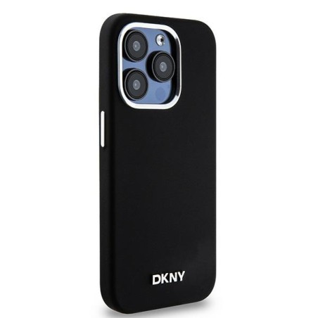Etui DKNY Liquid Silicone Small Metal Logo MagSafe na iPhone 14 Pro - czarne Etui DKNY Liquid Silicone Small Metal Logo MagSafe na iPhone 14 Pro - czarne