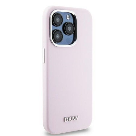 Etui DKNY Liquid Silicone Small Metal Logo MagSafe na iPhone 14 Pro - różowe Etui DKNY Liquid Silicone Small Metal Logo MagSafe na iPhone 14 Pro - różowe
