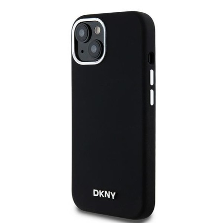 Etui DKNY Liquid Silicone Small Metal Logo MagSafe na iPhone 14 / 15 / 13 - czarne Etui DKNY Liquid Silicone Small Metal Logo MagSafe na iPhone 14 / 15 / 13 - czarne