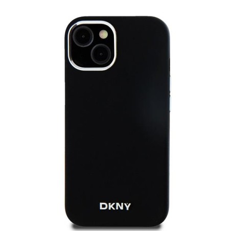 Etui DKNY Liquid Silicone Small Metal Logo MagSafe na iPhone 14 / 15 / 13 - czarne Etui DKNY Liquid Silicone Small Metal Logo MagSafe na iPhone 14 / 15 / 13 - czarne
