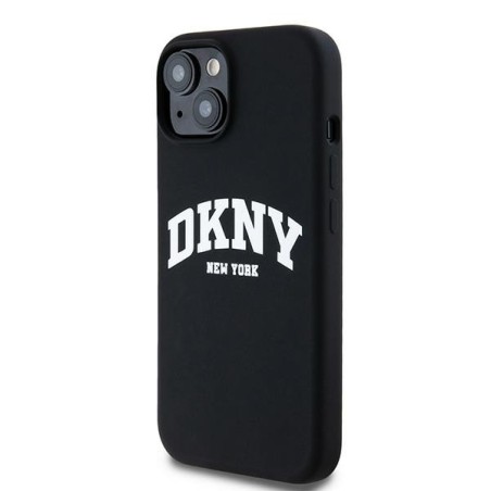 Etui DKNY Liquid Silicone White Printed Logo MagSafe na iPhone 14 / 15 / 13 - czarne Etui DKNY Liquid Silicone White Printed Logo MagSafe na iPhone 14 / 15 / 13 - czarne