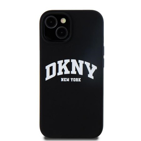 Etui DKNY Liquid Silicone White Printed Logo MagSafe na iPhone 14 / 15 / 13 - czarne Etui DKNY Liquid Silicone White Printed Logo MagSafe na iPhone 14 / 15 / 13 - czarne