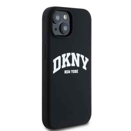 Etui DKNY Liquid Silicone White Printed Logo MagSafe na iPhone 14 / 15 / 13 - czarne Etui DKNY Liquid Silicone White Printed Logo MagSafe na iPhone 14 / 15 / 13 - czarne