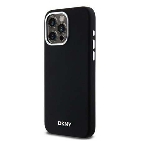 Etui DKNY Liquid Silicone Small Metal Logo MagSafe na iPhone 14 Pro Max - czarne Etui DKNY Liquid Silicone Small Metal Logo MagSafe na iPhone 14 Pro Max - czarne