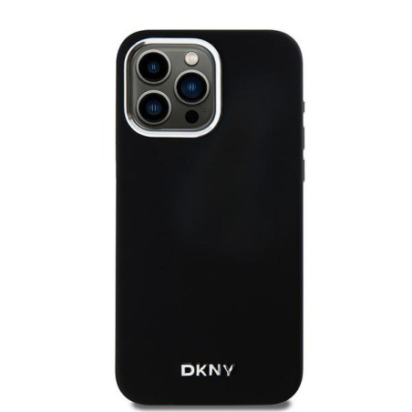 Etui DKNY Liquid Silicone Small Metal Logo MagSafe na iPhone 14 Pro Max - czarne Etui DKNY Liquid Silicone Small Metal Logo MagSafe na iPhone 14 Pro Max - czarne