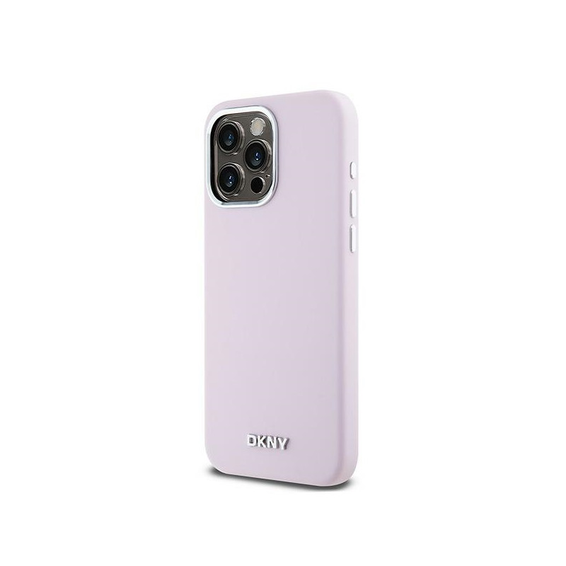 Etui DKNY Liquid Silicone Small Metal Logo MagSafe na iPhone 14 Pro Max - różowe