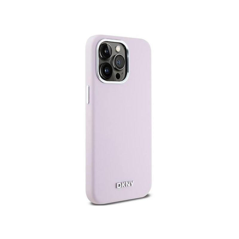 Etui DKNY Liquid Silicone Small Metal Logo MagSafe na iPhone 14 Pro Max - różowe