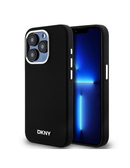 Etui DKNY Liquid Silicone Small Metal Logo MagSafe na iPhone 15 Pro - czarne Etui DKNY Liquid Silicone Small Metal Logo MagSafe na iPhone 15 Pro - czarne