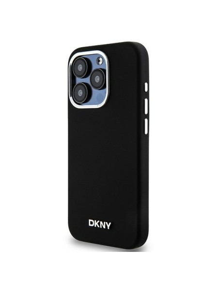Etui DKNY Liquid Silicone Small Metal Logo MagSafe na iPhone 15 Pro - czarne Etui DKNY Liquid Silicone Small Metal Logo MagSafe na iPhone 15 Pro - czarne