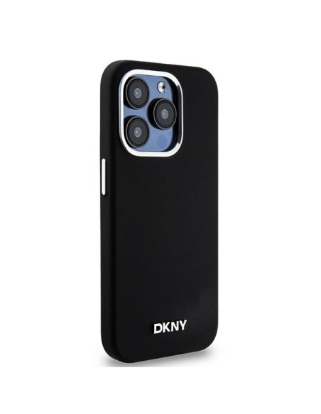 Etui DKNY Liquid Silicone Small Metal Logo MagSafe na iPhone 15 Pro - czarne Etui DKNY Liquid Silicone Small Metal Logo MagSafe na iPhone 15 Pro - czarne