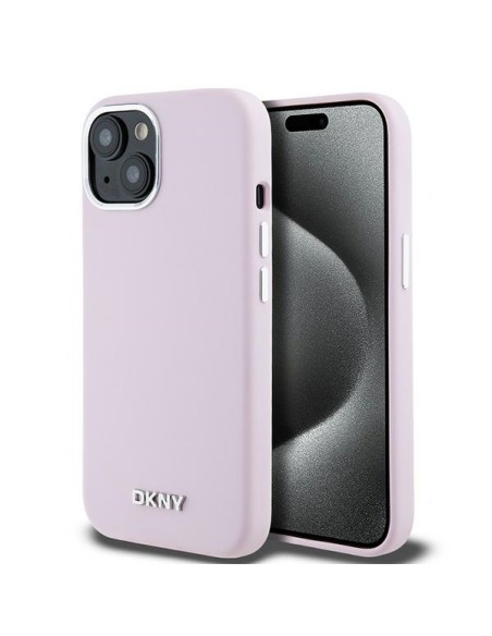 Etui DKNY Liquid Silicone Small Metal Logo MagSafe na iPhone 15 Plus / 14 Plus - różowe Etui DKNY Liquid Silicone Small Metal Logo MagSafe na iPhone 15 Plus / 14 Plus - różowe