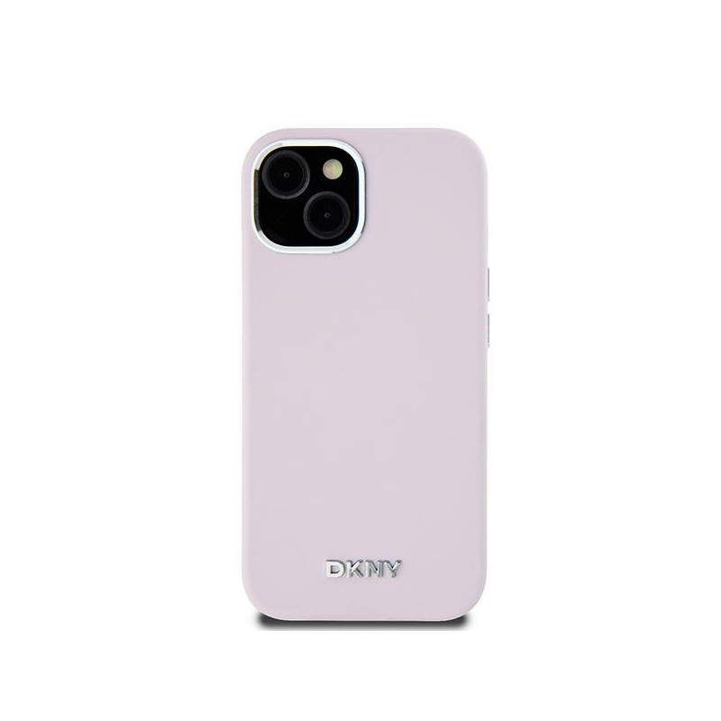 Etui DKNY Liquid Silicone Small Metal Logo MagSafe na iPhone 15 / 14 / 13 - różowe