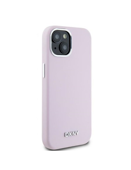 Etui DKNY Liquid Silicone Small Metal Logo MagSafe na iPhone 15 / 14 / 13 - różowe Etui DKNY Liquid Silicone Small Metal Logo MagSafe na iPhone 15 / 14 / 13 - różowe