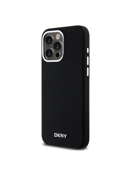 Etui DKNY Liquid Silicone Small Metal Logo MagSafe na iPhone 15 Pro Max - czarne Etui DKNY Liquid Silicone Small Metal Logo MagSafe na iPhone 15 Pro Max - czarne
