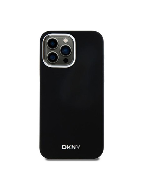 Etui DKNY Liquid Silicone Small Metal Logo MagSafe na iPhone 15 Pro Max - czarne Etui DKNY Liquid Silicone Small Metal Logo MagSafe na iPhone 15 Pro Max - czarne