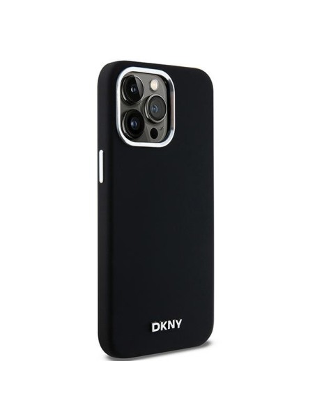 Etui DKNY Liquid Silicone Small Metal Logo MagSafe na iPhone 15 Pro Max - czarne Etui DKNY Liquid Silicone Small Metal Logo MagSafe na iPhone 15 Pro Max - czarne