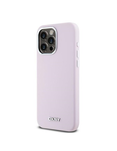 Etui DKNY Liquid Silicone Small Metal Logo MagSafe na iPhone 15 Pro Max - różowe Etui DKNY Liquid Silicone Small Metal Logo MagSafe na iPhone 15 Pro Max - różowe