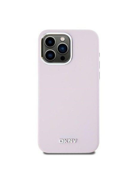 Etui DKNY Liquid Silicone Small Metal Logo MagSafe na iPhone 15 Pro Max - różowe Etui DKNY Liquid Silicone Small Metal Logo MagSafe na iPhone 15 Pro Max - różowe
