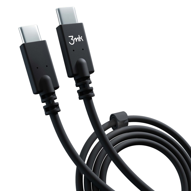 Kabel 3mk Hyper Cable USB-C / USB-C 100W 4K 60Hz 1m - czarny