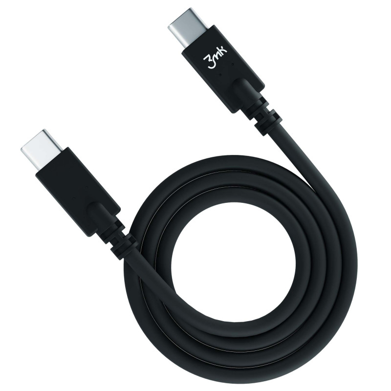 Kabel 3mk Hyper Cable USB-C / USB-C 100W 4K 60Hz 1m - czarny