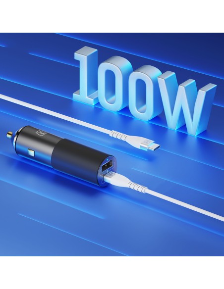 Ładowarka samochodowa 3mk Hyper Car Charger USB-C USB-A 100W - srebrna Ładowarka samochodowa 3mk Hyper Car Charger USB-C USB-A 100W - srebrna