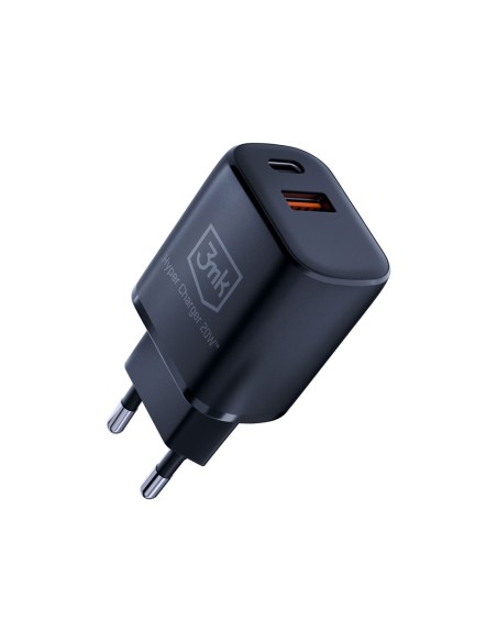 Ładowarka sieciowa 3mk Hyper Charger 20W USB-C USB-A - czarna Ładowarka sieciowa 3mk Hyper Charger 20W USB-C USB-A - czarna