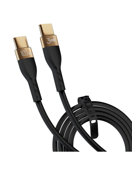 Kabel 3mk Hyper Silicone Cable USB-C / USB-C 100W 2m - czarny Kabel 3mk Hyper Silicone Cable USB-C / USB-C 100W 2m - czarny