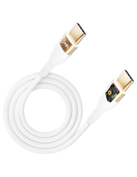 Kabel 3mk Hyper Silicone Cable USB-C / USB-C 100W 2m - biały Kabel 3mk Hyper Silicone Cable USB-C / USB-C 100W 2m - biały