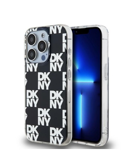 Etui DKNY IML Checkered Mono Pattern na iPhone 15 Pro - czarne Etui DKNY IML Checkered Mono Pattern na iPhone 15 Pro - czarne