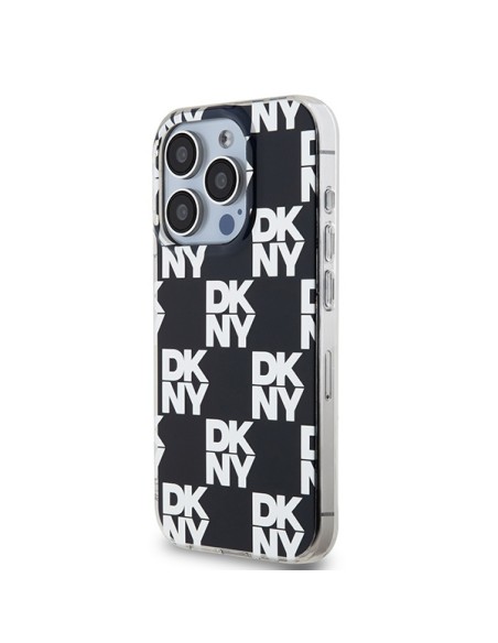 Etui DKNY IML Checkered Mono Pattern na iPhone 15 Pro - czarne Etui DKNY IML Checkered Mono Pattern na iPhone 15 Pro - czarne