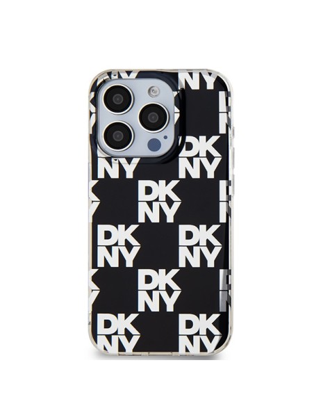 Etui DKNY IML Checkered Mono Pattern na iPhone 15 Pro - czarne Etui DKNY IML Checkered Mono Pattern na iPhone 15 Pro - czarne