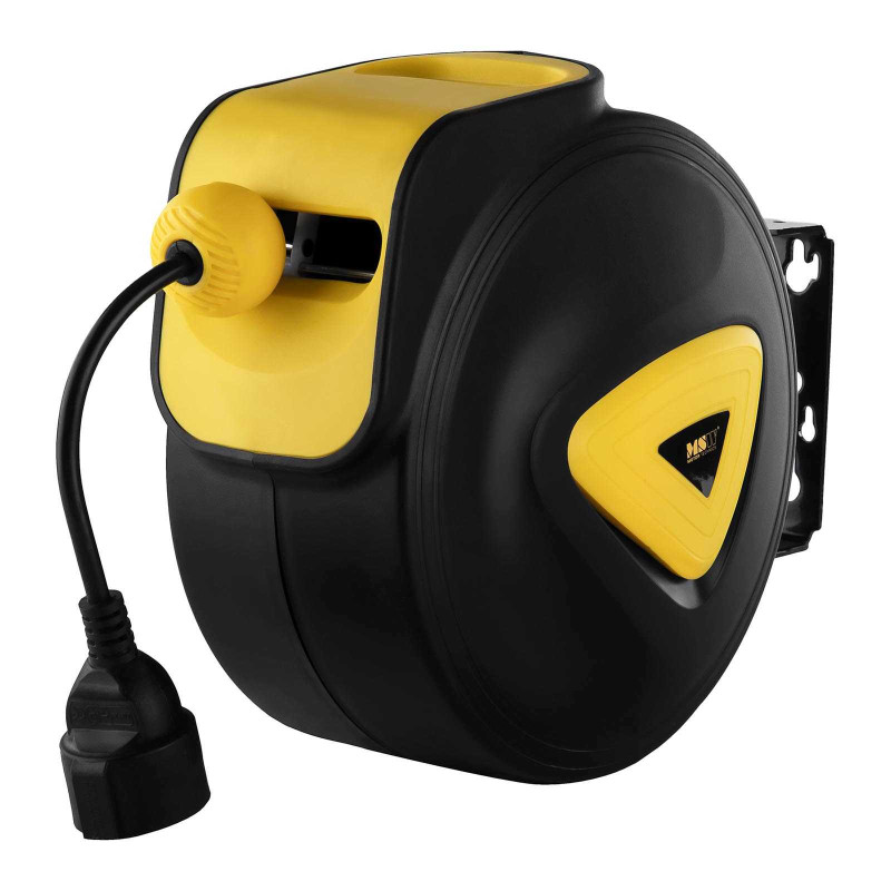 Automatinis vyniotuvas, sieninis kabelio ritė su ilgintuvu AC230V / 10A / 50Hz lizdas, ilgis 11,5m