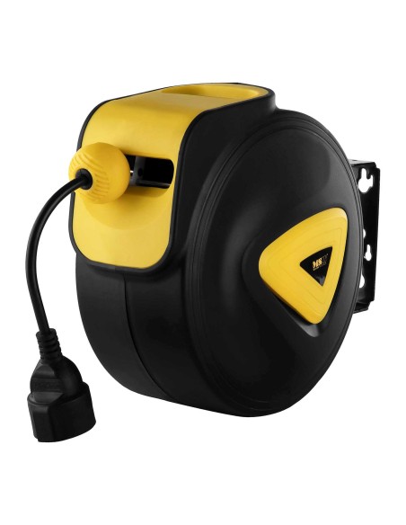 Automatinis vyniotuvas, sieninis kabelio ritė su ilgintuvu AC230V / 10A / 50Hz lizdas, ilgis 11,5m Automatinis vyniotuvas, sieninis kabelio ritė su ilgintuvu AC230V / 10A / 50Hz lizdas, ilgis 11,5m