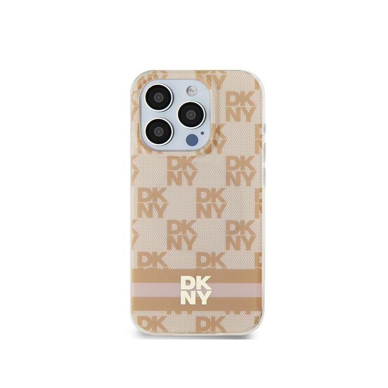 Etui DKNY IML Checkered Mono Pattern & Printed Stripes MagSafe na iPhone 11 / Xr - różowe Etui DKNY IML Checkered Mono Pattern & Printed Stripes MagSafe na iPhone 11 / Xr - różowe
