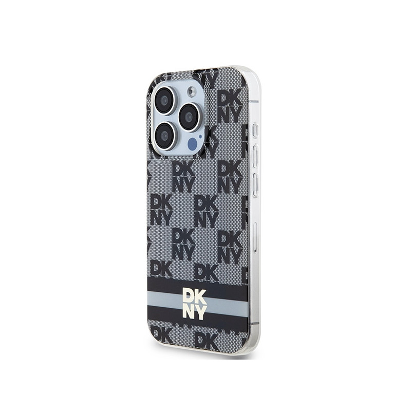 Etui DKNY IML Checkered Mono Pattern & Printed Stripes MagSafe na iPhone 13 Pro / 13 - czarne