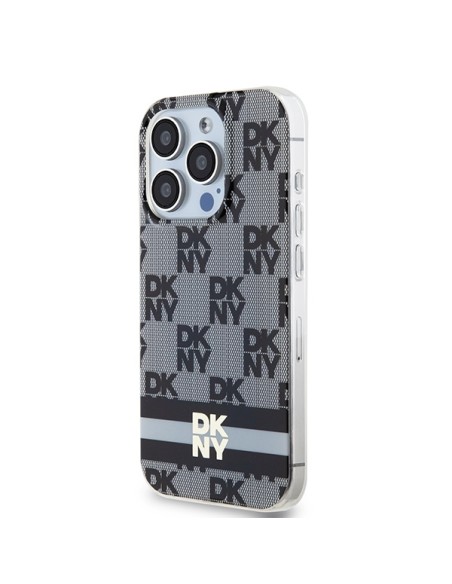 Etui DKNY IML Checkered Mono Pattern & Printed Stripes MagSafe na iPhone 13 Pro / 13 - czarne