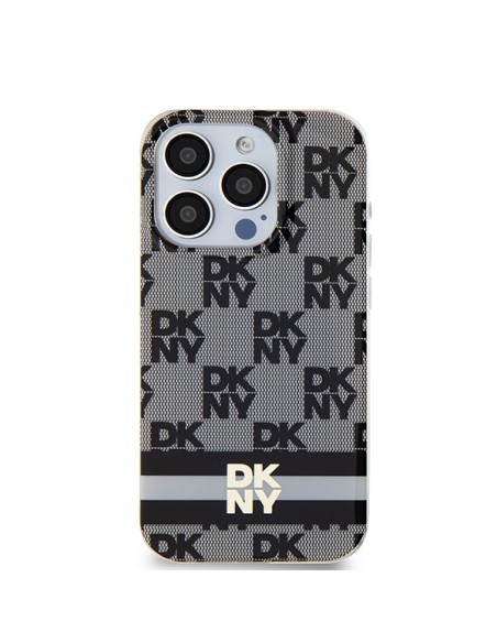Etui DKNY IML Checkered Mono Pattern & Printed Stripes MagSafe na iPhone 13 Pro / 13 - czarne