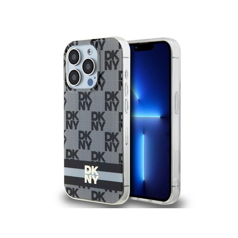 Etui DKNY IML Checkered Mono Pattern & Printed Stripes MagSafe na iPhone 14 Pro - czarne Etui DKNY IML Checkered Mono Pattern & Printed Stripes MagSafe na iPhone 14 Pro - czarne