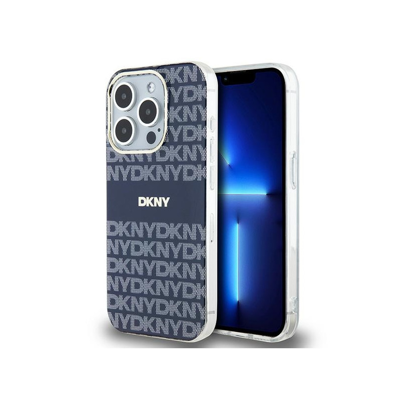 Etui DKNY IML Mono & Stripe MagSafe na iPhone 15 Pro - niebieskie Etui DKNY IML Mono & Stripe MagSafe na iPhone 15 Pro - niebieskie